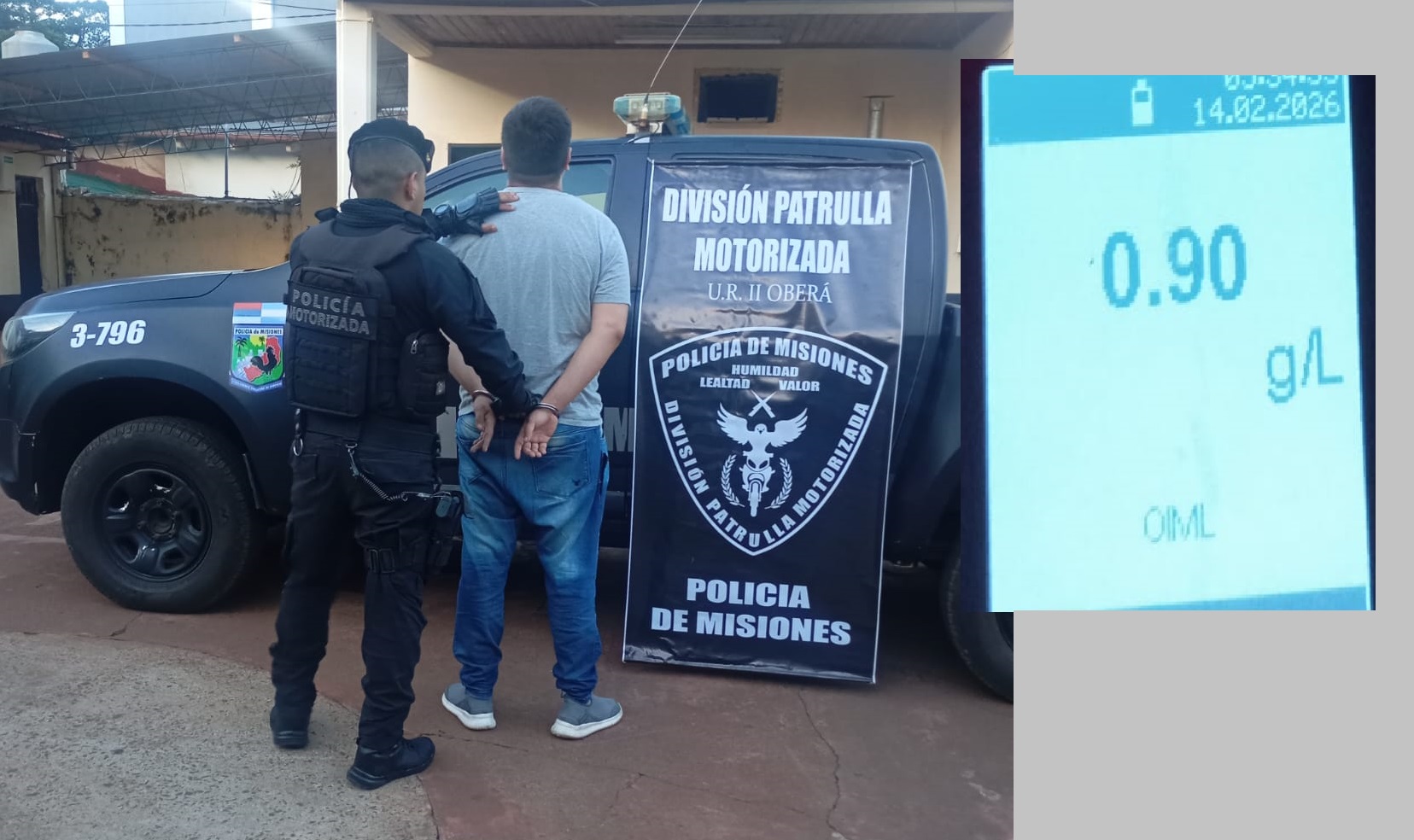 Empleado público alcoholizado se retobó en un control y terminó preso