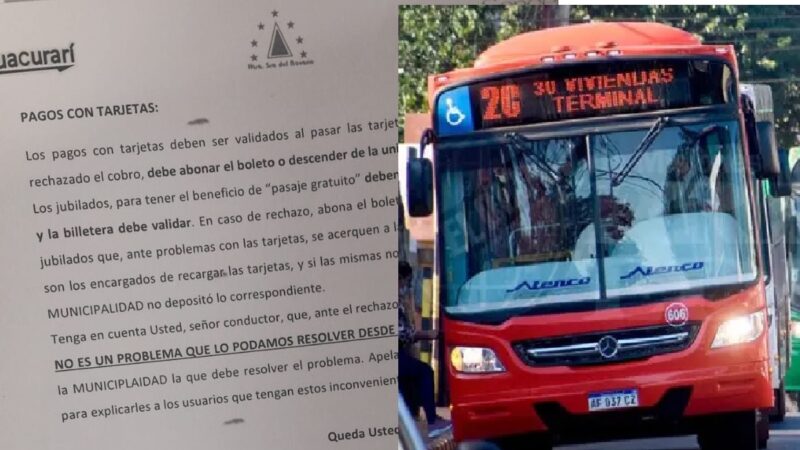 Pagan o se bajan, sean estudiantes o jubilados: directivas de la empresa de transporte urbano de Oberá