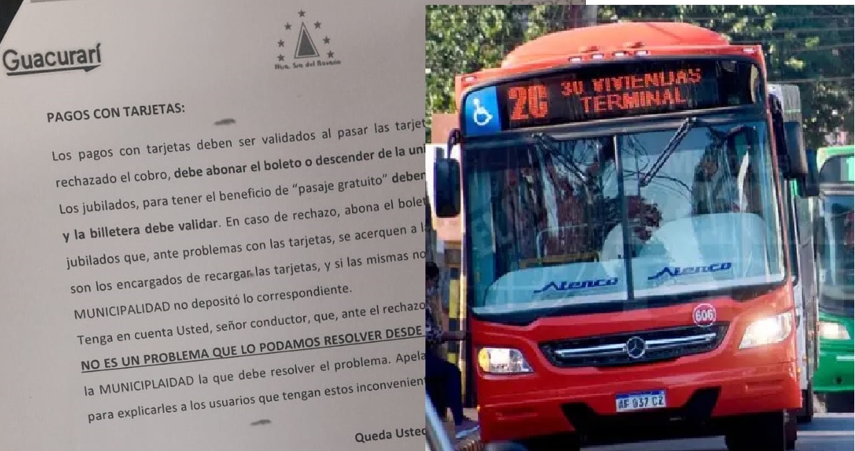 Pagan o se bajan, sean estudiantes o jubilados: directivas de la empresa de transporte urbano de Oberá