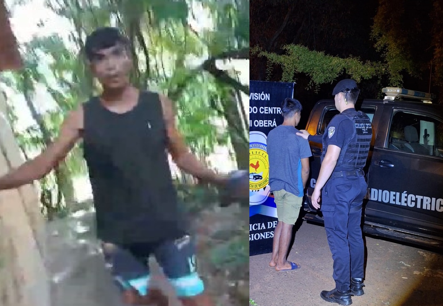 Lo descubrieron tratando de robar en dos lugares, quedó grabado y terminó preso