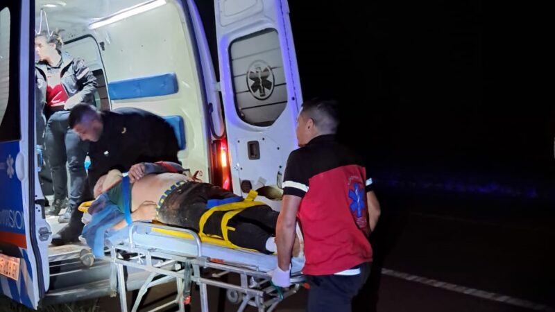 Motociclista obereño en delicado estado tras despiste con la moto en ruta 14