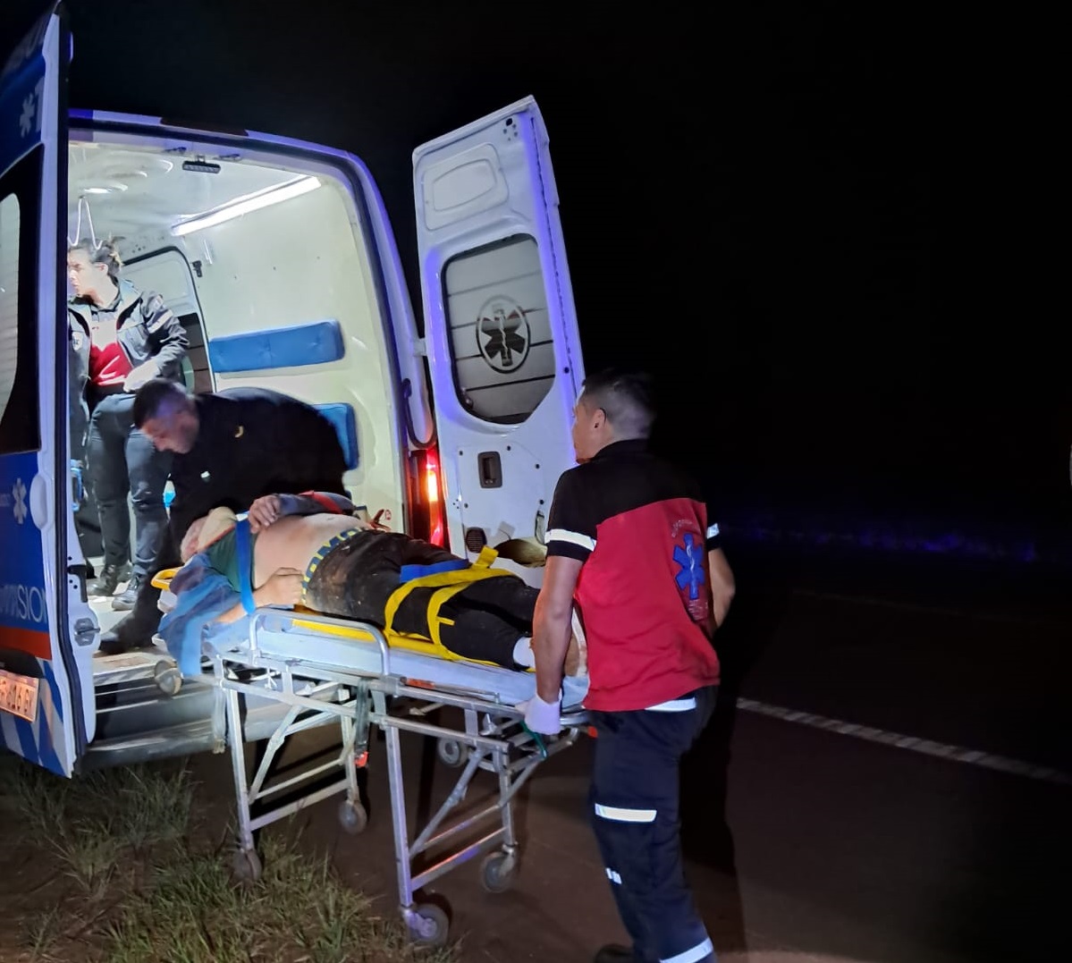 Motociclista obereño en delicado estado tras despiste con la moto en ruta 14