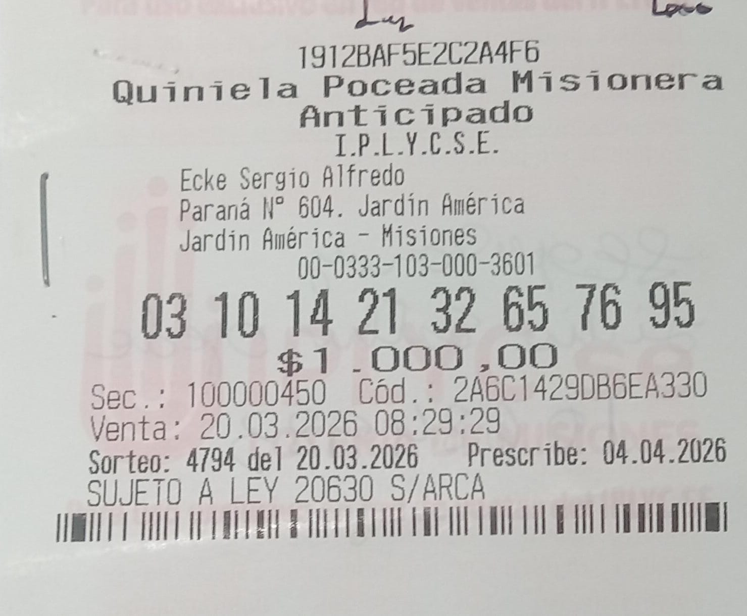 Jubilada jardinense usará el dinero para pagar deudas y para el disfrute