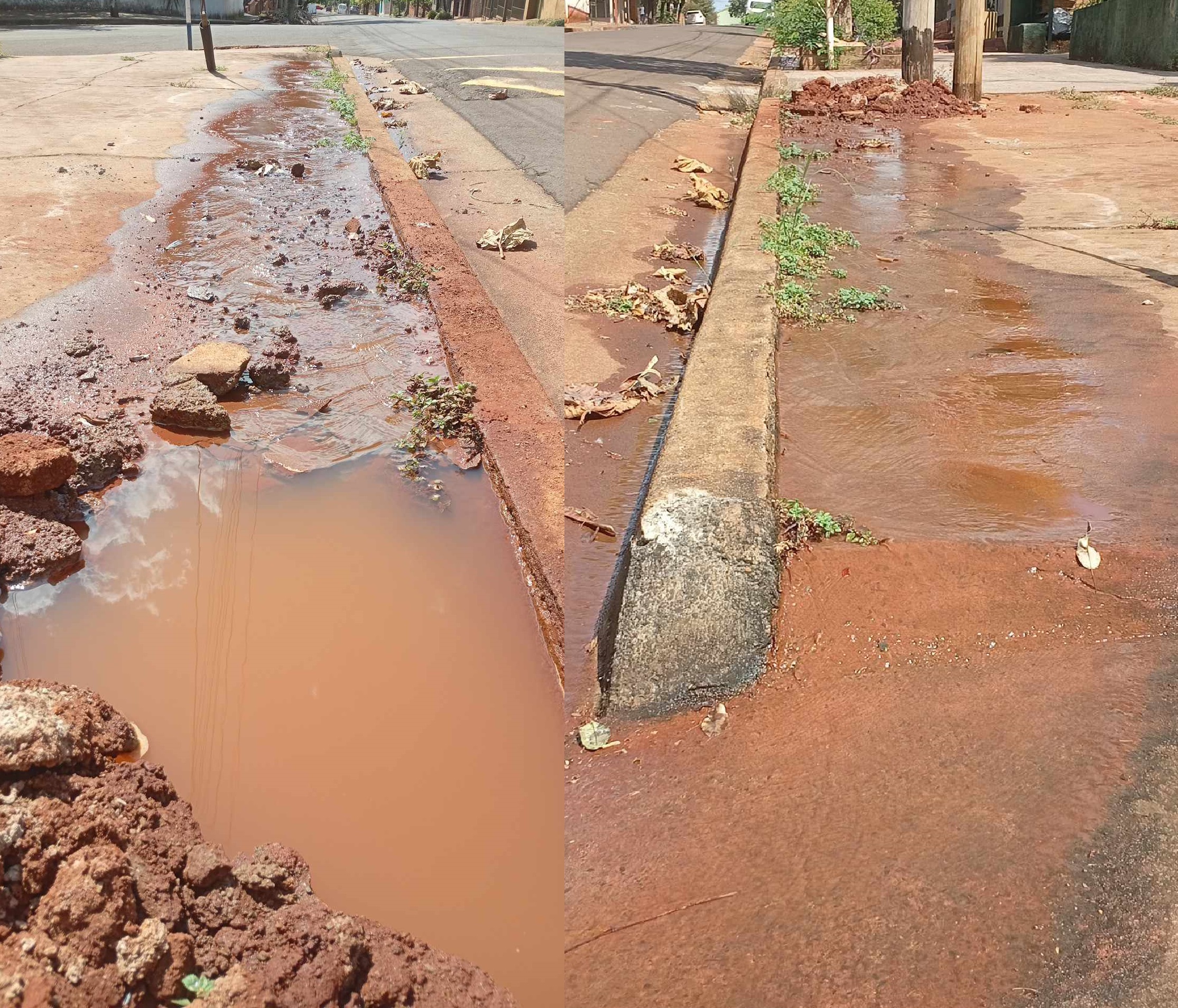 “Se pierden miles de litros por día, la Celo está al tanto pero no arreglan”: reclamo por pérdida de agua en calle La Rioja