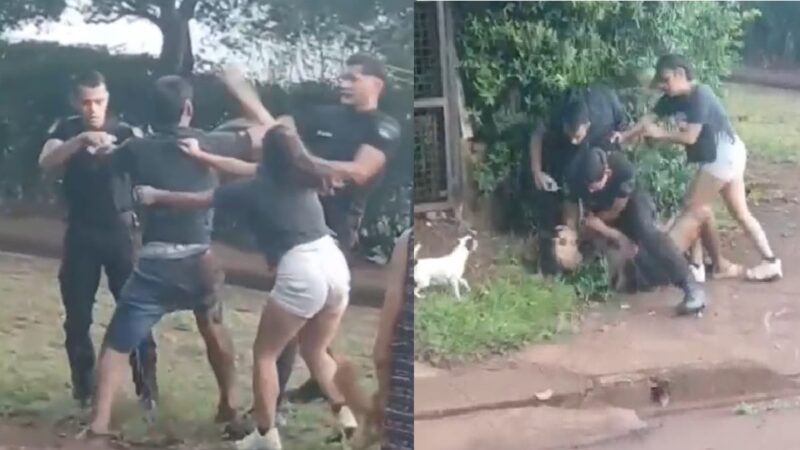 Campo Viera: fueron a detener a un sospechoso, se metió la mujer y terminaron todos revolcados  