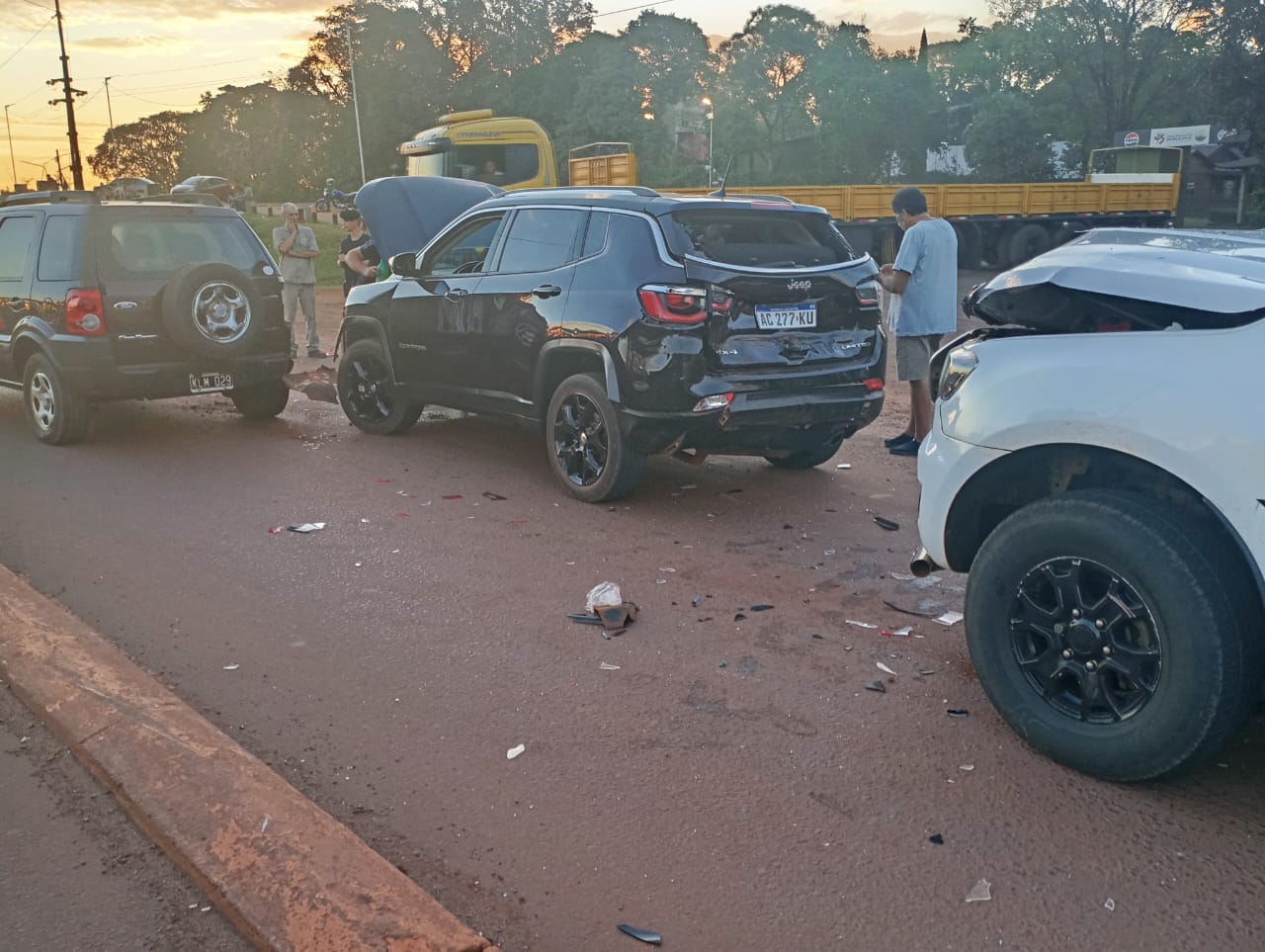 Choque en cadena frente al Parque de las Naciones: no hubo lesionados