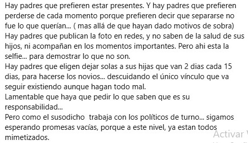 “Está la selfie… para demostrar lo que no son”: reflexión de una madre obereña ante el descuido del padre de sus hijos