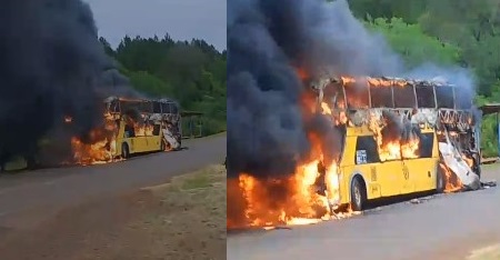 Se incendió un colectivo en Mártires