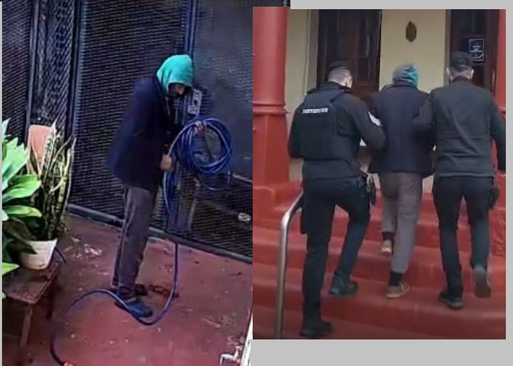 Quedó grabado robando y lo detuvieron con la misma ropa: derecho al calabozo