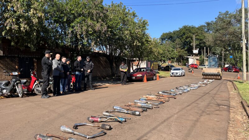 Oberá: destruyeron casi cien caños de escapes por ruidos molestos de motos