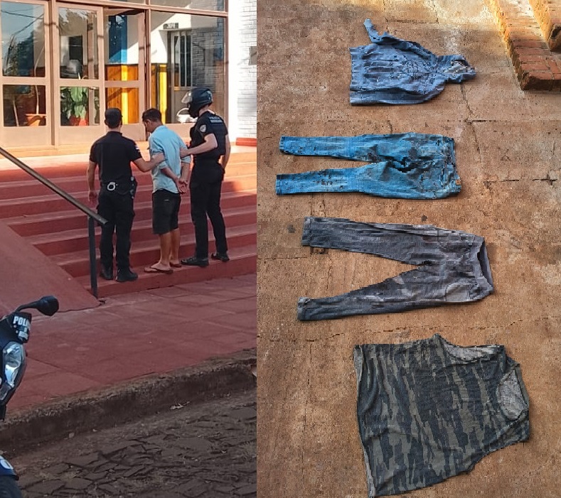 Ratero 24/7: pasó por una feria de ropas y se llevó varias sin pagar