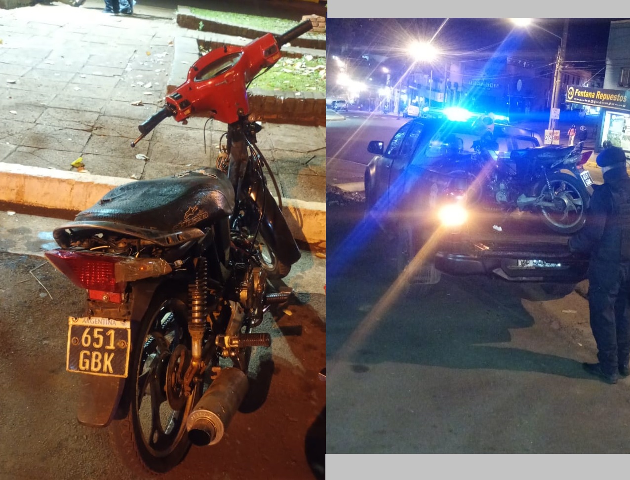 No pudo esquivar un control durante los festejos por el triunfo de Argentina y abandonó la moto en el centro