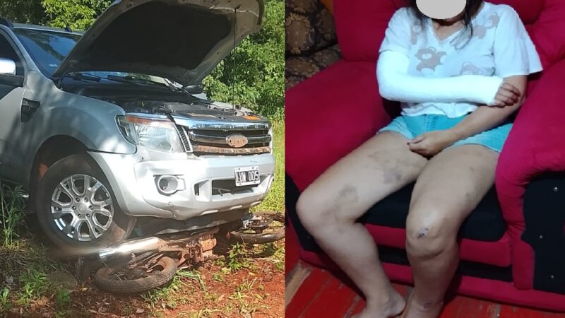 Iba en moto, la chocaron y sufrió lesiones y quemaduras, pero el dueño de la camioneta no tenía seguro