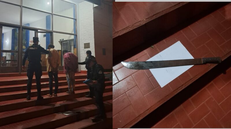 Borrachos y con machete fueron detenidos por molestar frente a un bar