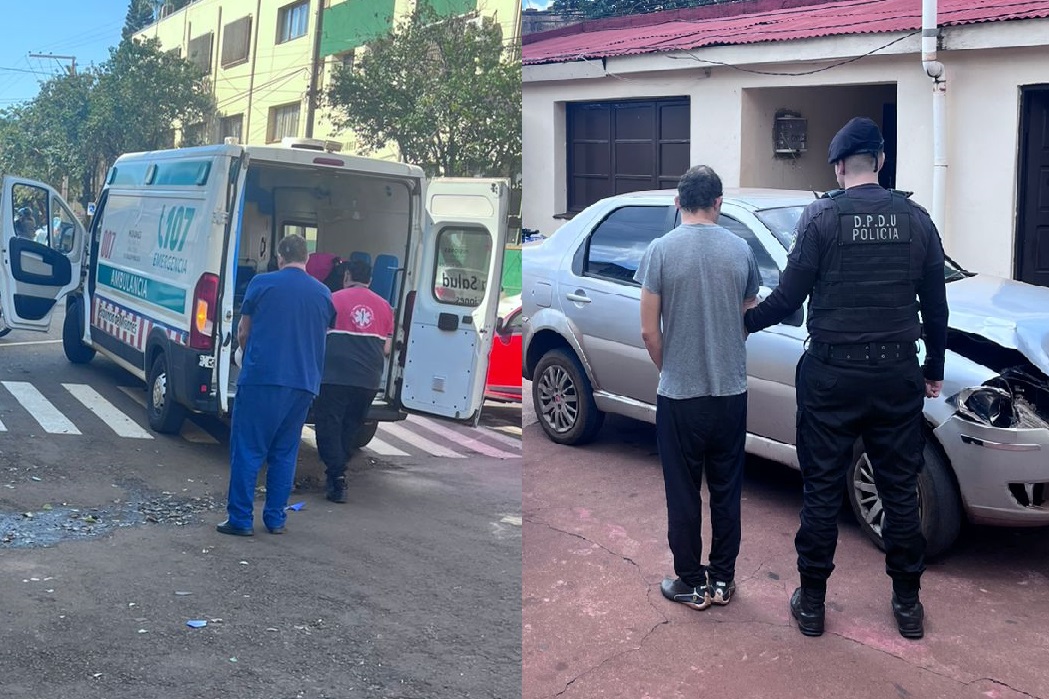 Chocó en el centro de Oberá, lesionó a un motociclista y escapó del lugar: terminó preso