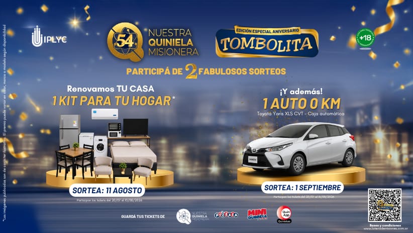 Nuestra Quiniela Misionera cumple 54 años y celebra con una Tombolita con premios fascinantes