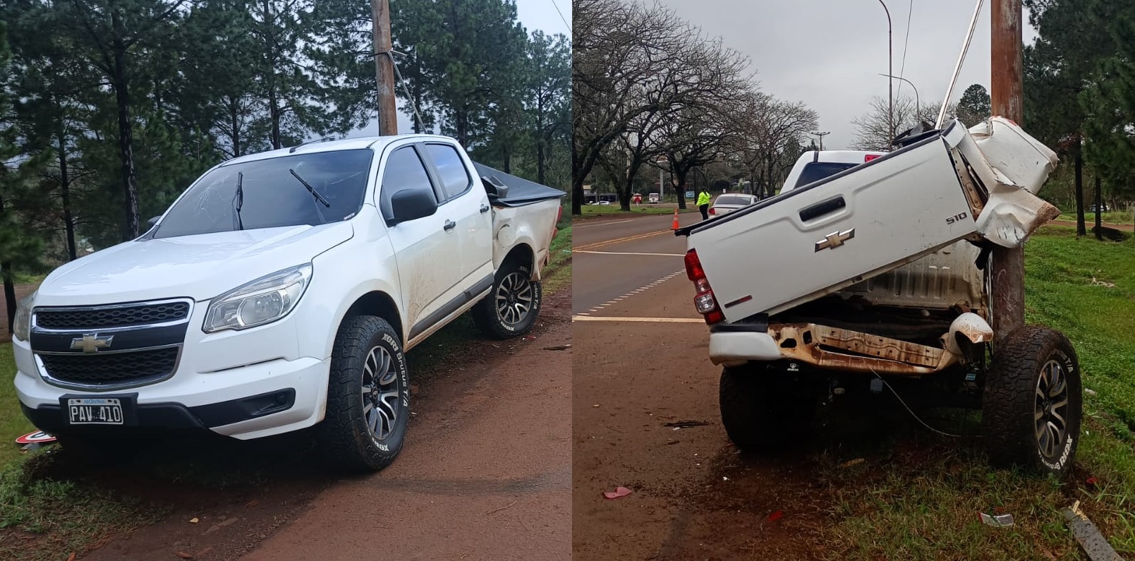 Dos heridos por el despiste de una camioneta en Oberá