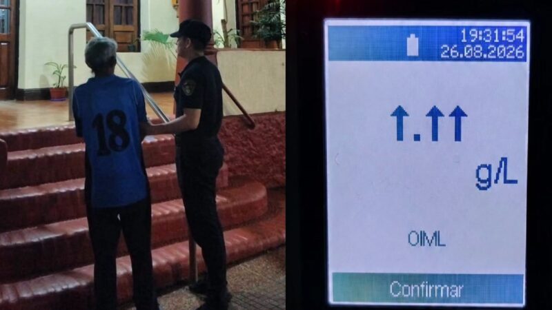 Manejaba tan borracho que descalibró el alcoholímetro de los inspectores de Oberá