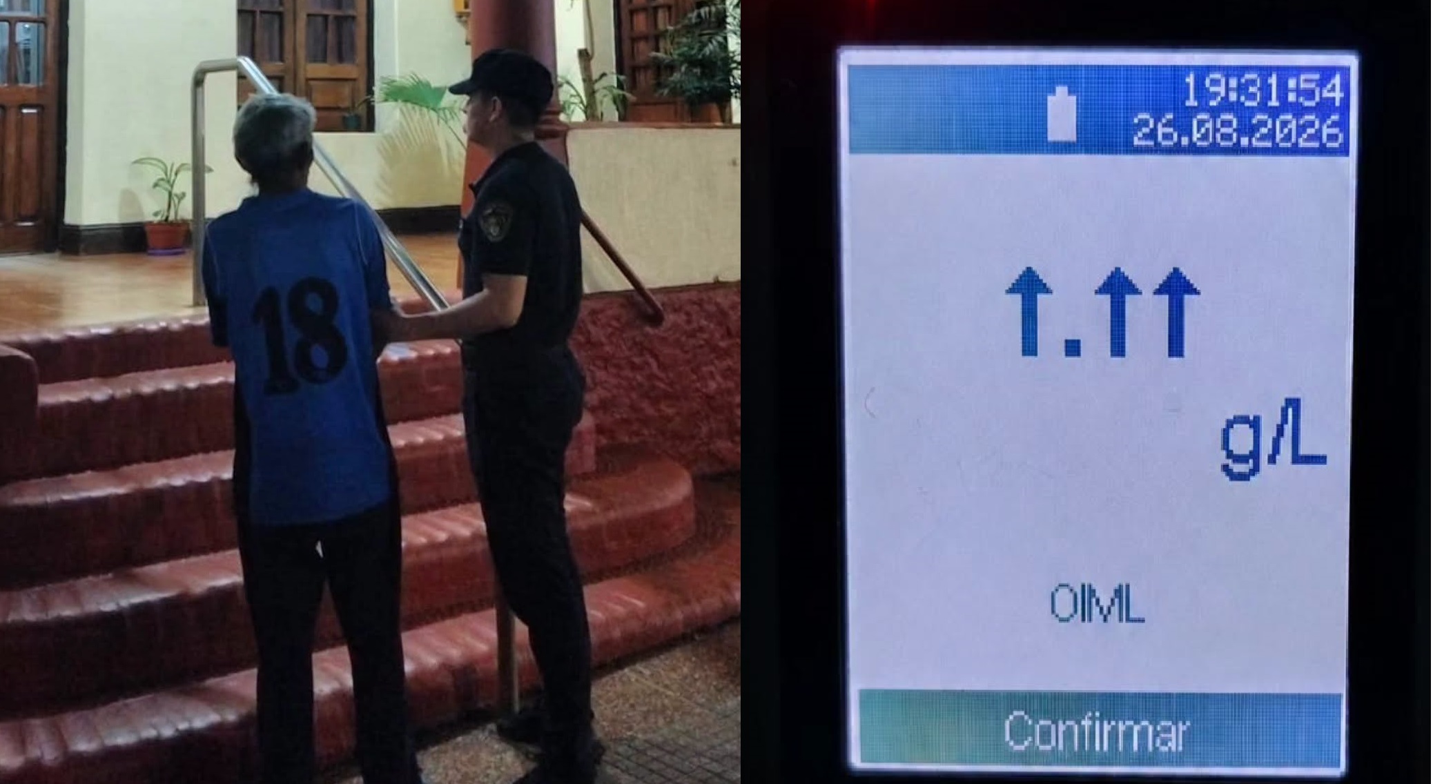 Chocó y después descalibró el alcoholímetro de los inspectores de Oberá