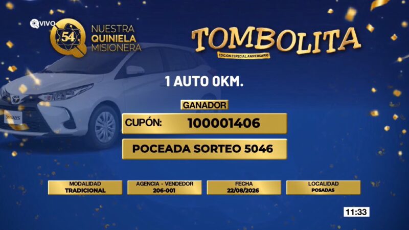 El 0 Kilómetro de la Tombolita Aniversario ya tiene dueño y es de Posadas