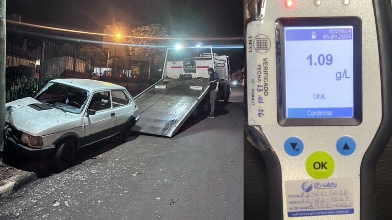 Choque contra un poste de luz dejó dos lesionados: el conductor estaba alcoholizado