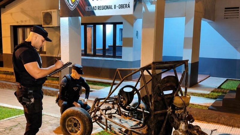 Andaba loqueando con un karting y despistó en Panambí