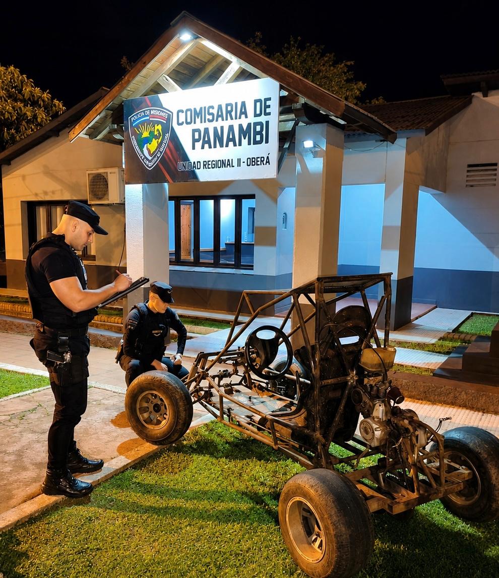 Andaba loqueando con un karting y despistó en Panambí