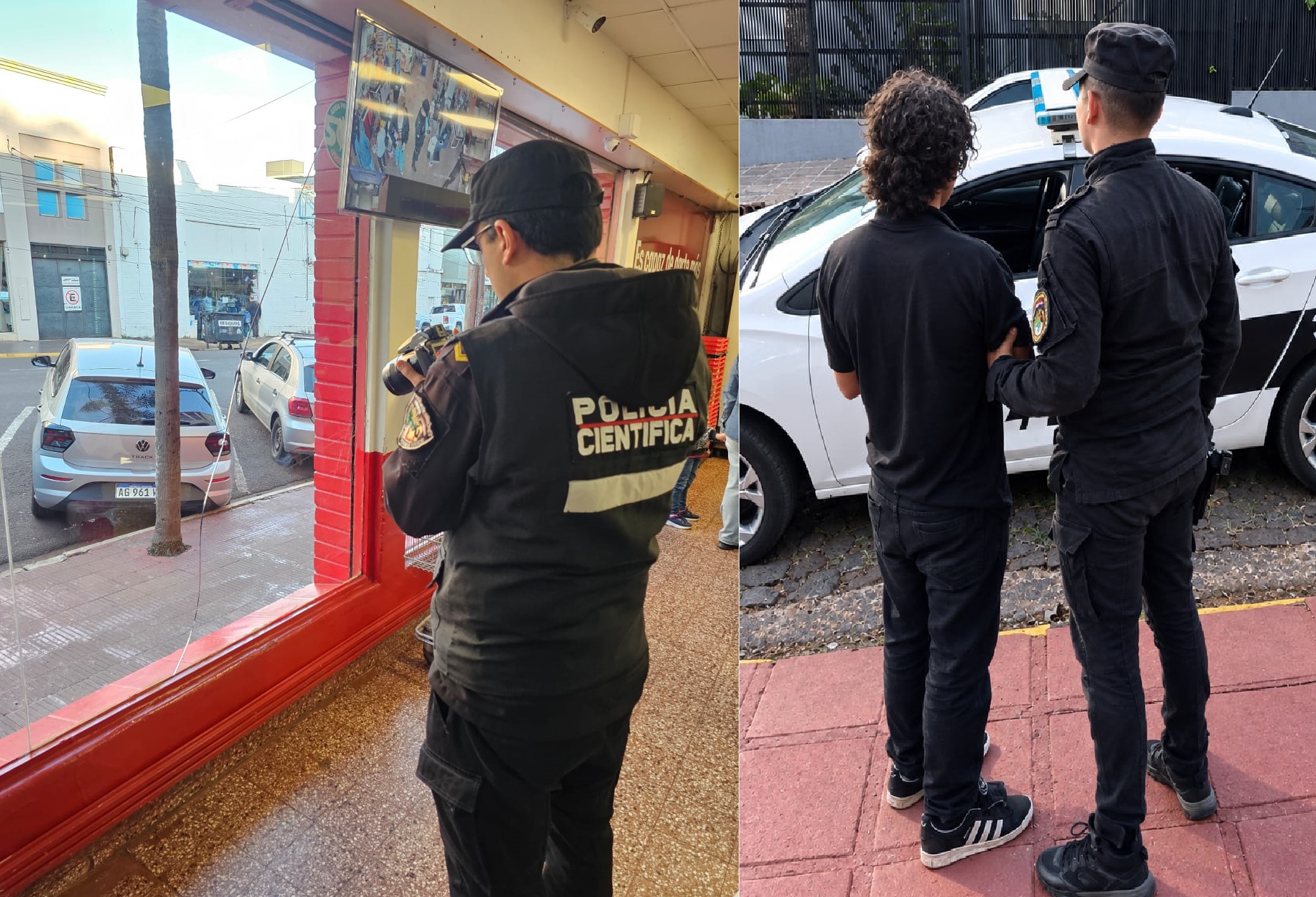 Rompió de un cabezazo la vidriera de un supermercado, quedó grabado y fue preso